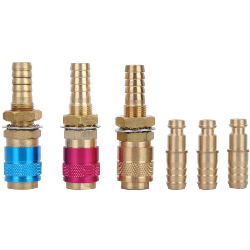 foto del prodotto zoternen adattatore m10 raffreddato ad acqua e a gas, connettore rapido, connettore per tubo flessibile, rosso giallo blu, per torcia di