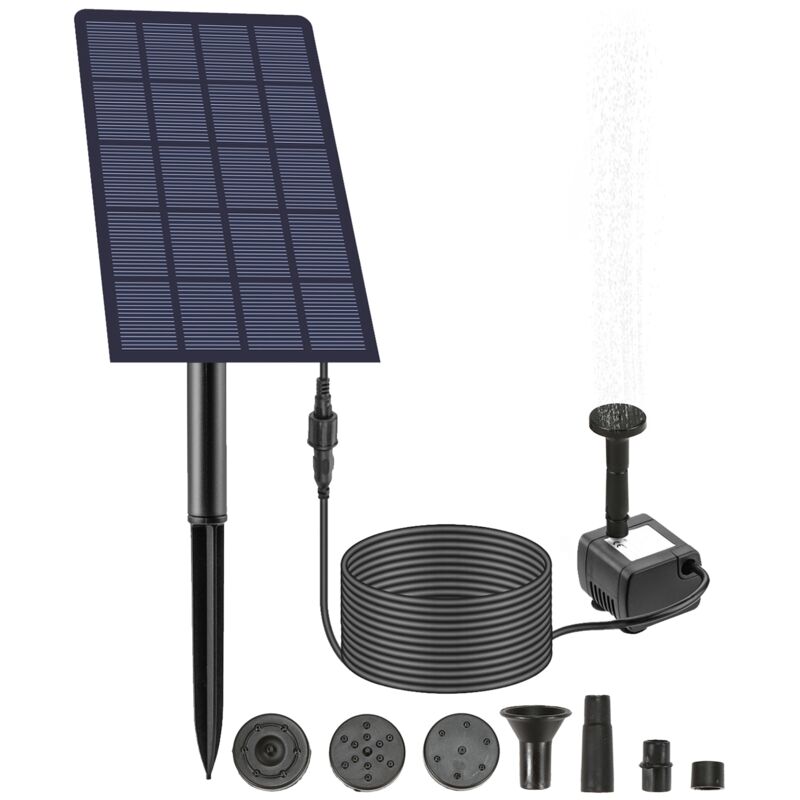 foto del prodotto zoternen fontana solare da esterno, 2,5 w, 200 l h, con ugelli multipli, tubo dell acqua da 1,5 m e pompa a energia solare per bagno per uccelli,