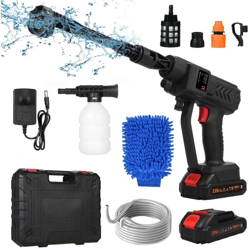 foto del prodotto zoternen idropulitrice portatile da 21 v, 2 batterie ricaricabili, 6 in 1 modalit di spruzzo multiple, per la pulizia e l irrigazione dei
