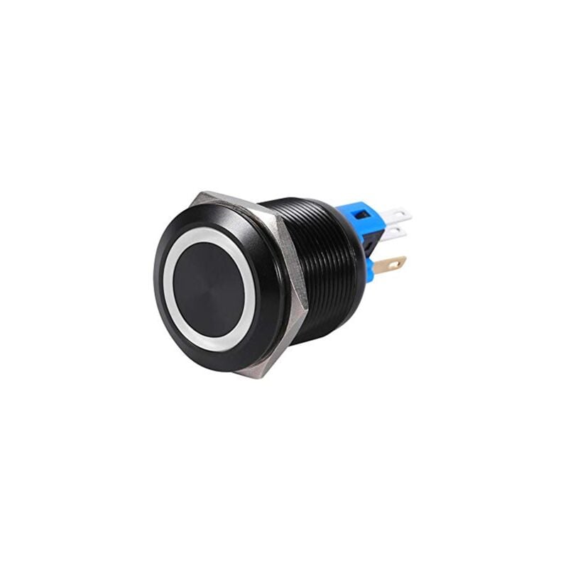 foto del prodotto zoternen interruttore a pulsante led keenso da 22 mm, 12 v 24 v, impermeabile, autobloccante bianco 