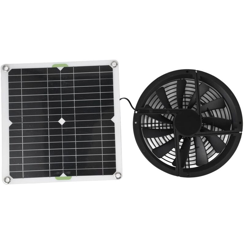 foto del prodotto zoternen kit ventola pannello solare 10 pollici 100 w custodia di ventilazione rotonda impermeabile scarico per capannone serra per pollaio