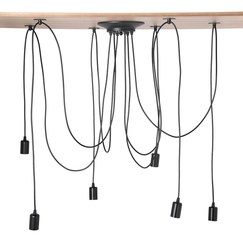 foto del prodotto zoternen lampada da soffitto con supporto per lampada a sospensione in stile vintage industriale a 6 teste