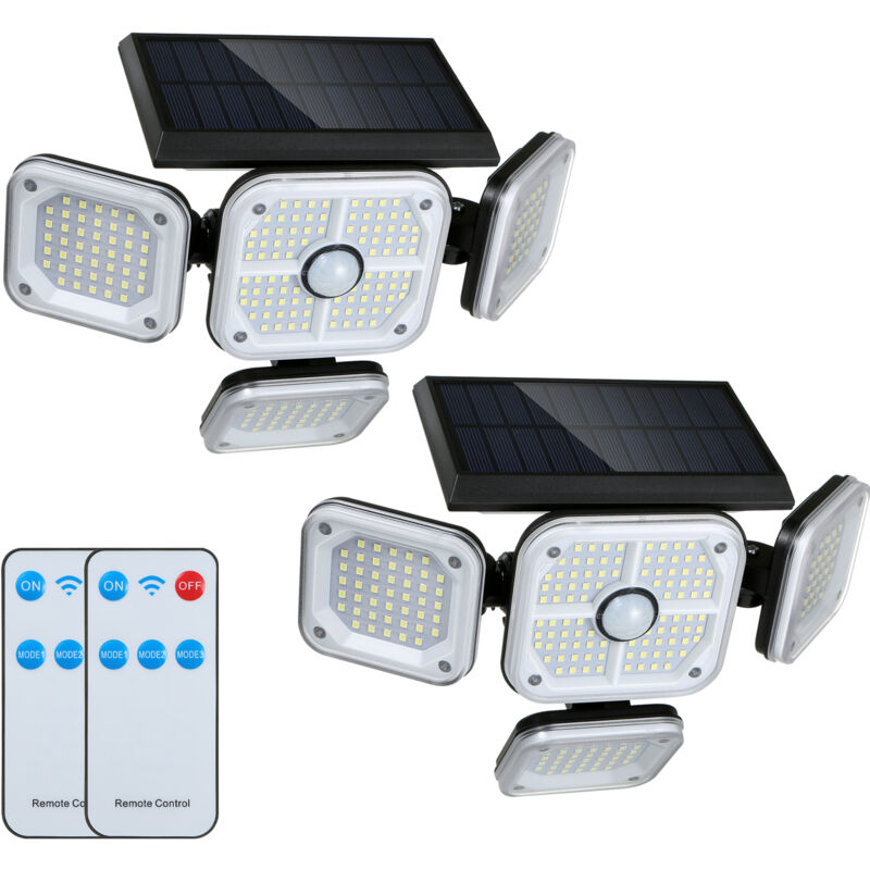 foto del prodotto zoternen luce solare da esterno con sensore di movimento faretto led con 2 sensori, applique da esterno ip65 impermeabile luce solare con