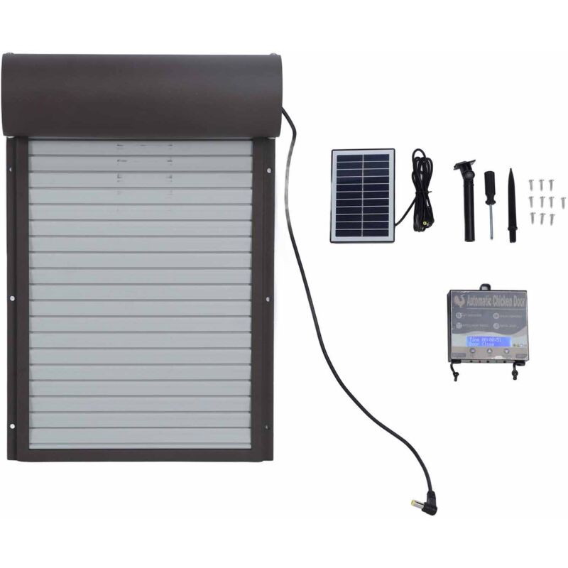 foto del prodotto zoternen porta automatica per pollaio, serranda avvolgibile in metallo ad energia solare con timer per anatre, pollame