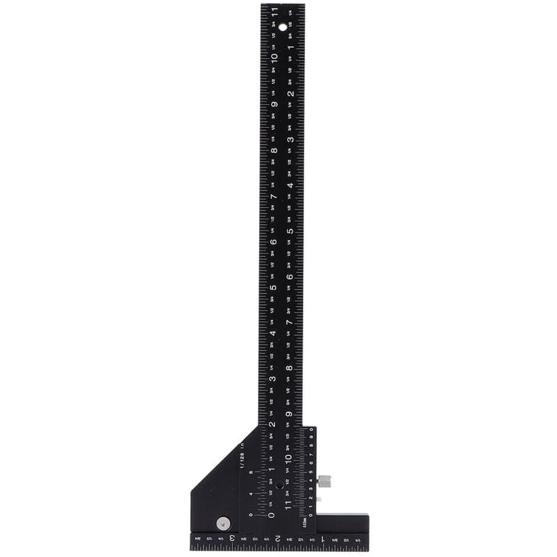 foto del prodotto zoternen righello a t righello per tracciare le misure in lega di alluminio nero multifunzione per modellatori di cassette degli attrezzi da