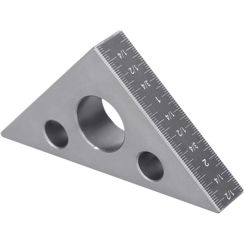 foto del prodotto zoternen righello triangolare in lega di alluminio da 45 90 gradi, righello angolare da 3,7 x 2,7 x 0,6 pollici, strumento di misurazione