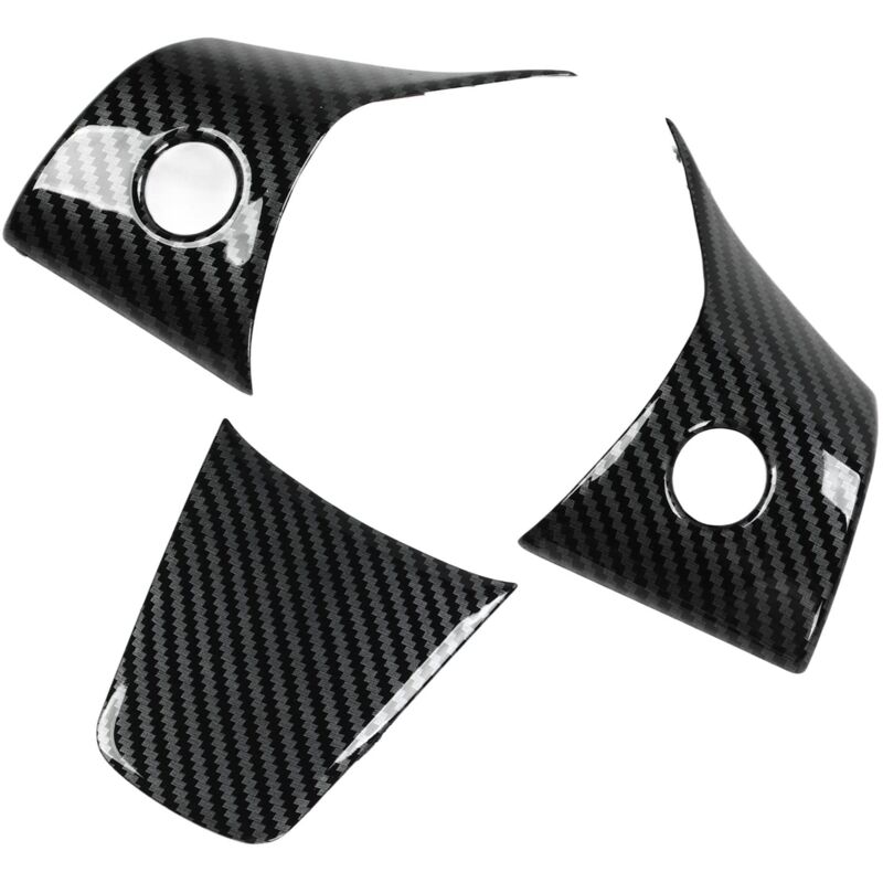foto del prodotto zoternen rivestimento interno per volante, ricambio per model 3 o y 2021 2023, 3 pezzi, accessorio per interni effetto fibra di carbonio 