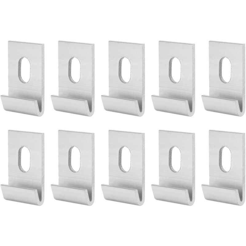 foto del prodotto zoternen set di dispositivi di fissaggio per serre in alluminio da 10 pezzi, clip di base, fissaggio a gancio, argento