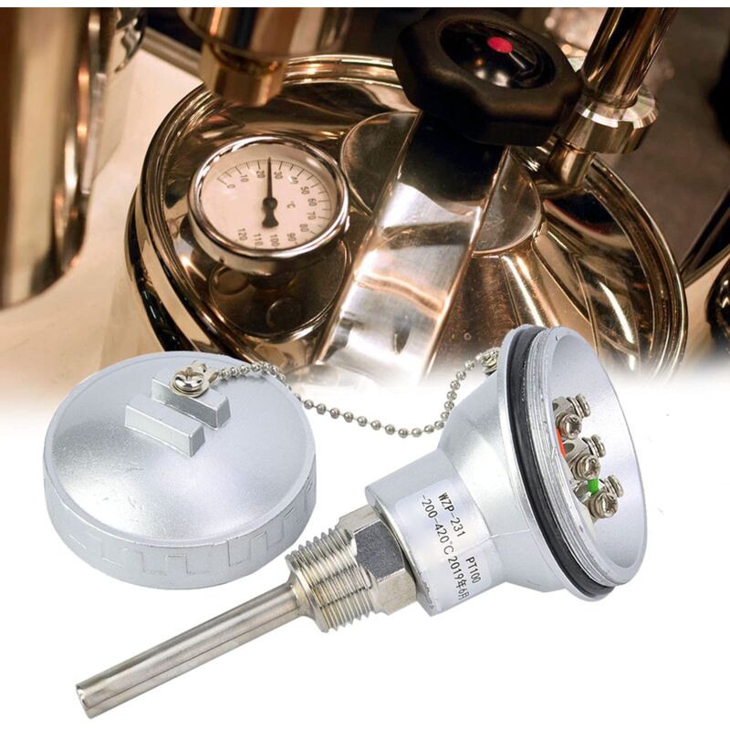 foto del prodotto zoternen sonda sensore di temperatura in acciaio inossidabile rtd pt100 con testa di collegamento per termocoppia con filettatura npt da 1 2 50