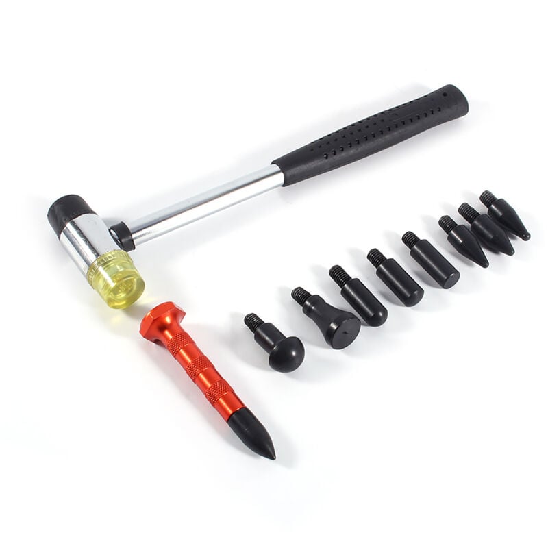 foto del prodotto zoternen strumento per ammaccatura senza vernice, strumenti dent ding hammer 9 testine tap down kit strumento per la rimozione rimozione della