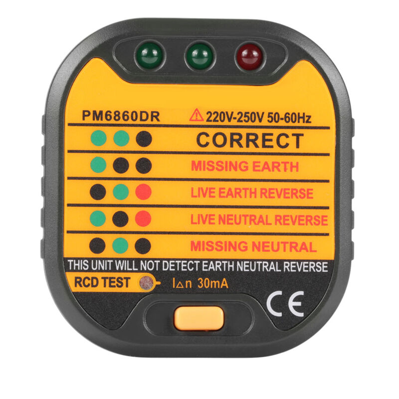 foto del prodotto zoternen tester automatico per prese elettriche uk us eu 50 60hz per la casa pm6860dr spina eu 