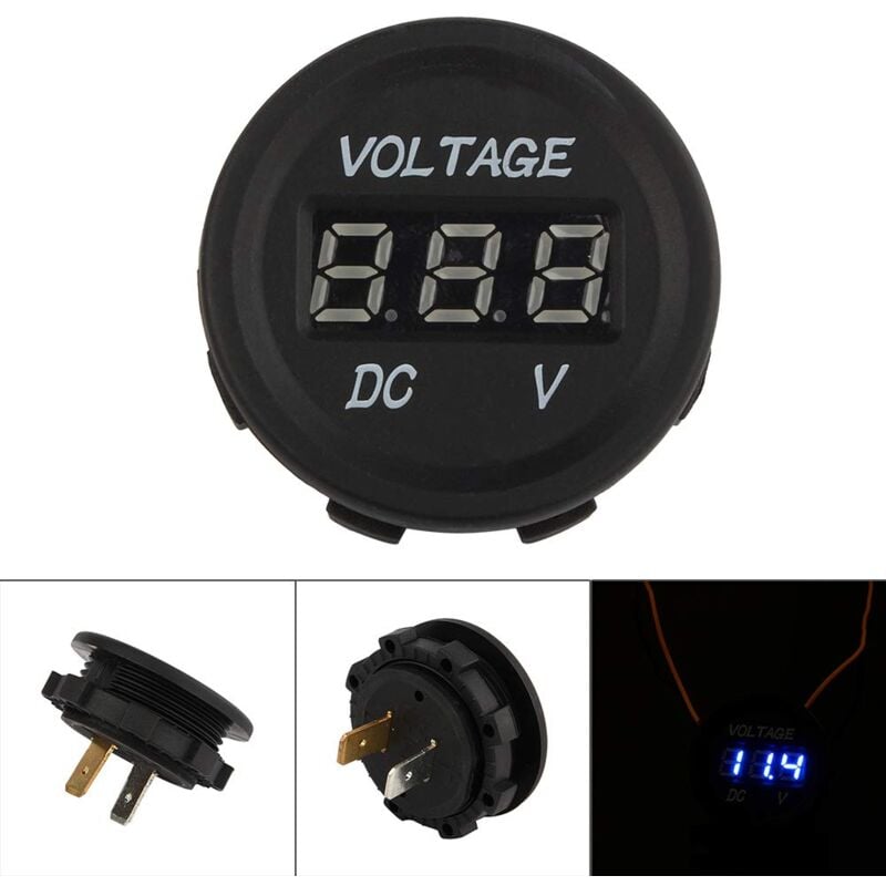 foto del prodotto zoternen voltmetro digitale a led da 12 v 24 v per auto e moto, impermeabile, con display digitale a led, zy, per display volt, 12 v, display dc v,