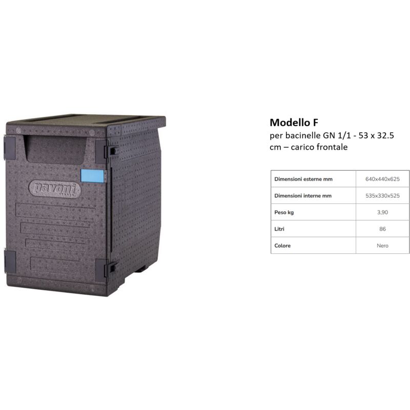 foto del prodotto zstyle contenitori isotermici a carico frontale mod. f 64 x 44 x 62.5 cm 12 guide scatola termica in epp con coperchio, scatola isolante