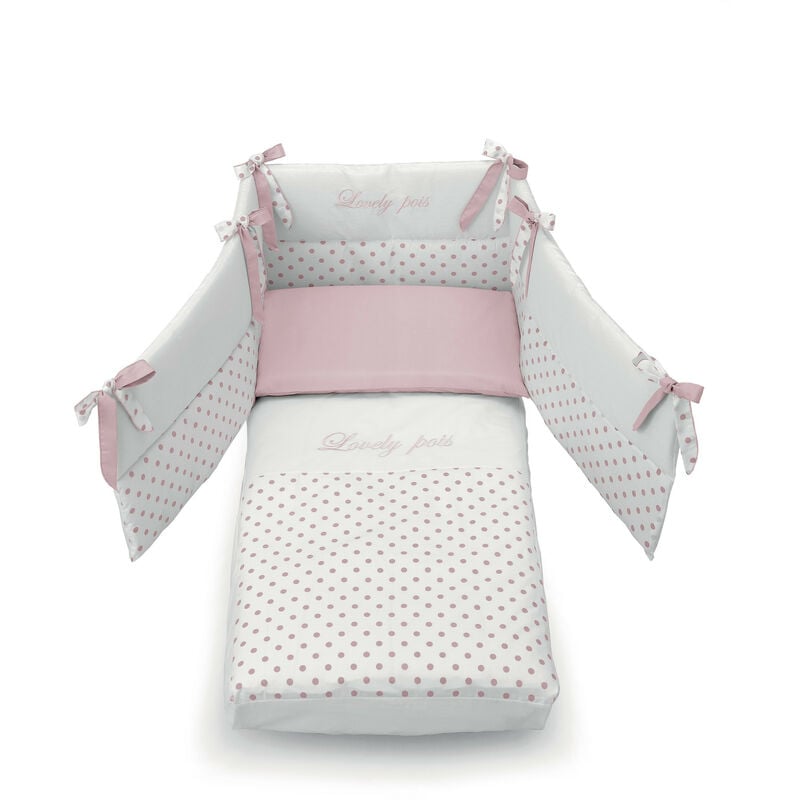 foto del prodotto zstyle set lettino contact azzurra design rosa chiaro set di lenzuola per neonati cotone made in italy con federa