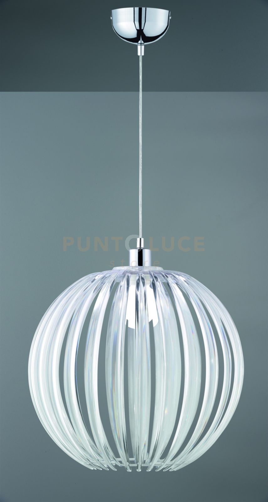 foto del prodotto zucca sospensione palla acrilico trasparente d.40cm 1 luce attacco e27