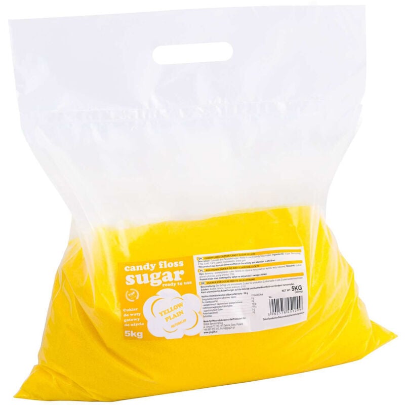 foto del prodotto zucchero colorato per zucchero filato, giallo, aroma naturale, 5 kg