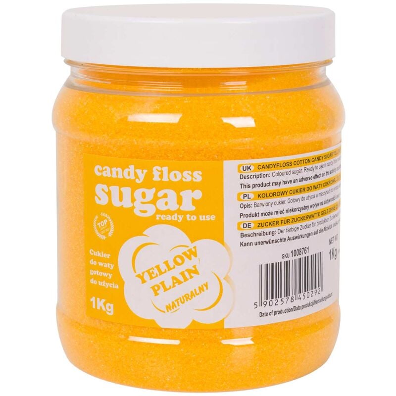 foto del prodotto zucchero colorato per zucchero filato giallo naturale aroma di zucchero filato 1kg