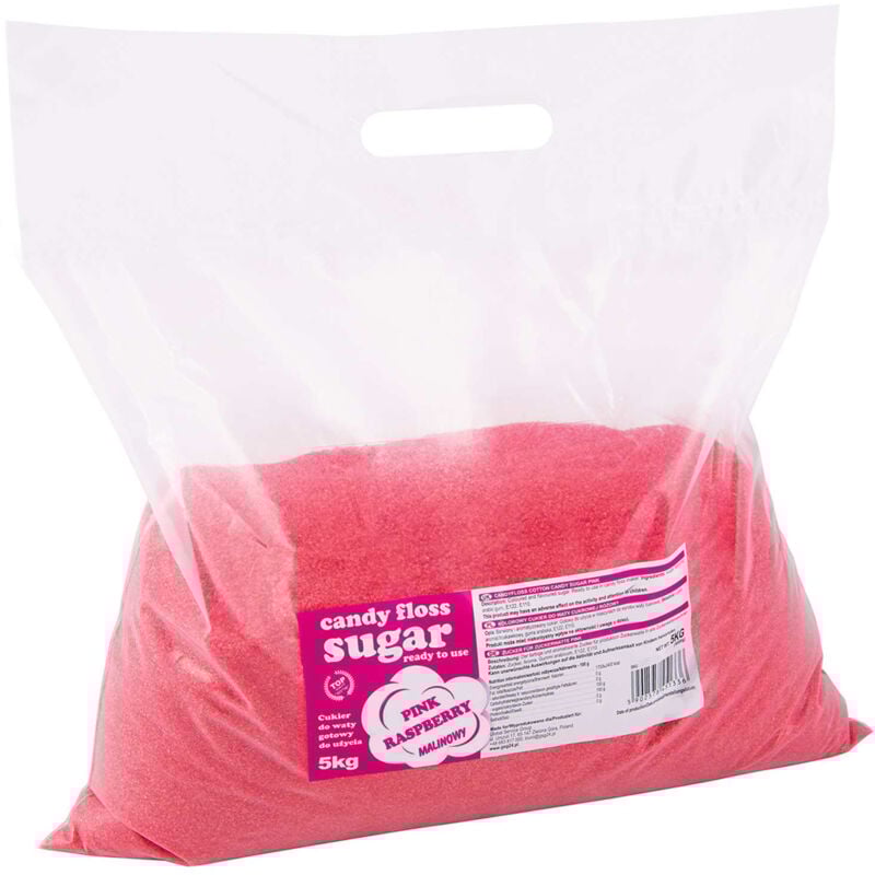 foto del prodotto zucchero colorato per zucchero filato, rosso, gusto lampone, 5 kg