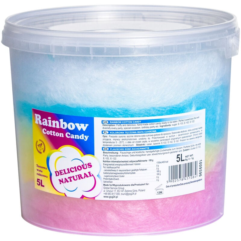 foto del prodotto zucchero filato arcobaleno 5l