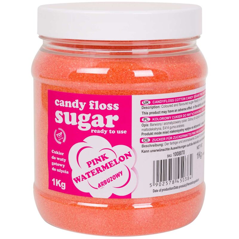 foto del prodotto zucchero filato colorato rosa al gusto di anguria 1kg