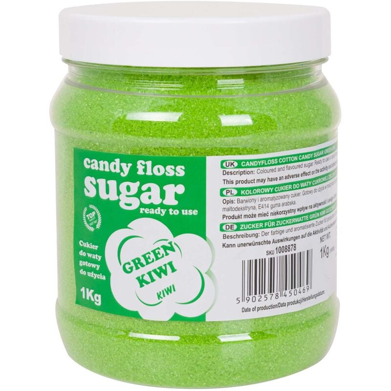 foto del prodotto zucchero filato colorato verde al gusto kiwi 1kg