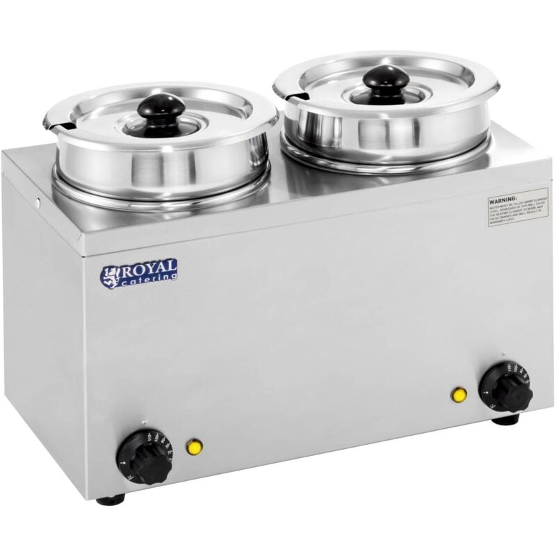 foto del prodotto zuppiera elettrica bagnomaria da 2 x 150 w e 2 x 2 75 l 30 110 c 2 coperchi