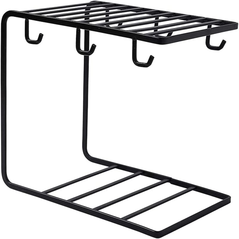 foto del prodotto zvd 1 piece coffee cup holder 6 hooks, metal cup shelf, tea cups display rack, for 6 cups saucer spoon sets cup holder tea display rack