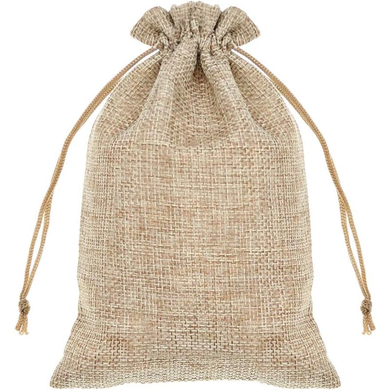 foto del prodotto zvd 10 burlap bags, lightweight mini gift bags with breathable drawstring pockets and jute storage bags for wedding, party, birthday