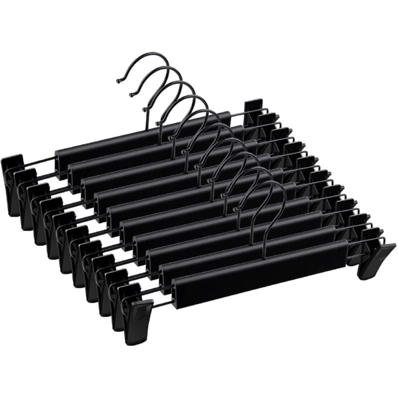 foto del prodotto zvd 10 pcs trouser hangers, plastic and metal non slip design, for skirts, trousers, slacks, jeans