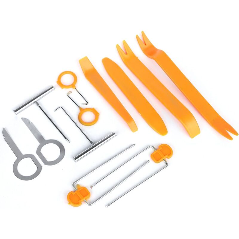 foto del prodotto zvd 12 pezzi strumento di rimozione autoradio rivestimento interno auto installazione stereo kit di strumenti di leva per riparazione e
