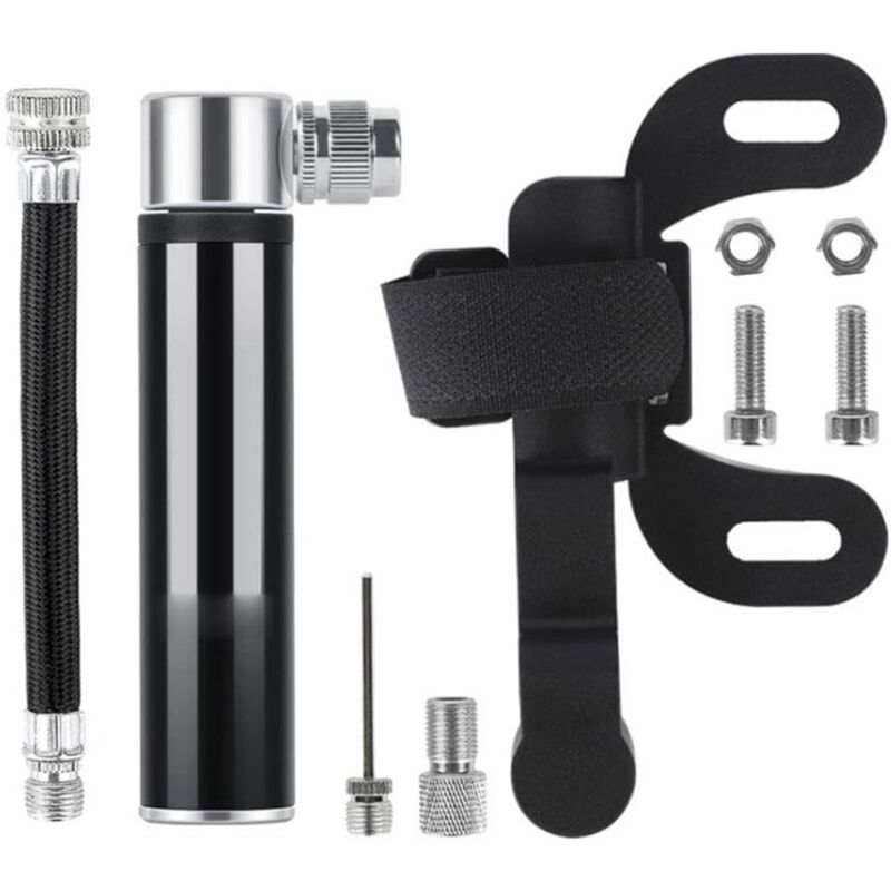 foto del prodotto zvd 120 psi high pressure aluminum alloy mini portable bike pump compatible with and for road bike, mountain bike and sports ball, black