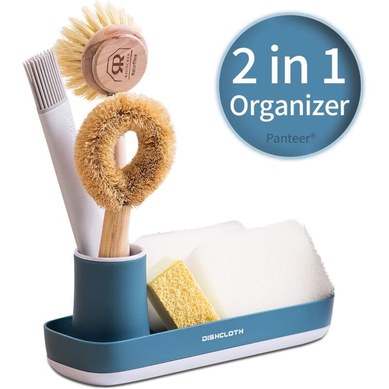 foto del prodotto zvd 2 in 1 kitchen bathroom organizer kitchen utensil organizer or bathroom storage shelf, dark blue, one size