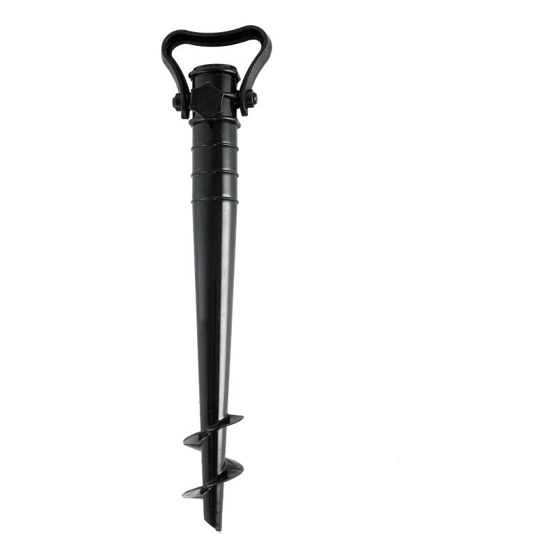 foto del prodotto zvd 2 pack beach umbrella or ground umbrella stand, screw in propeller beach stands, screw in ground socket, with hook black and white 