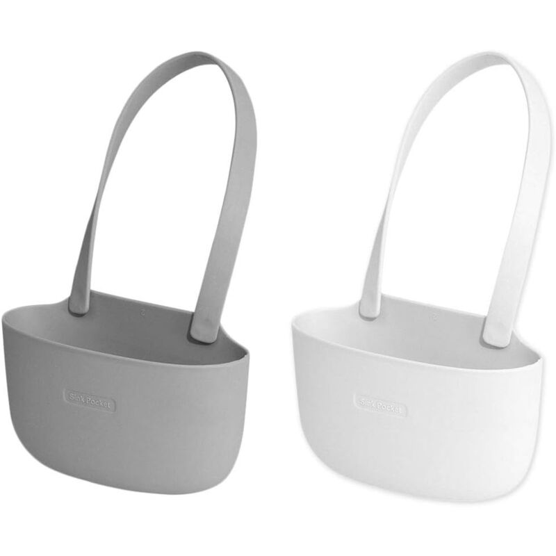 foto del prodotto zvd 2 pack dark gray white hanging sponge holder bag for kitchen sink
