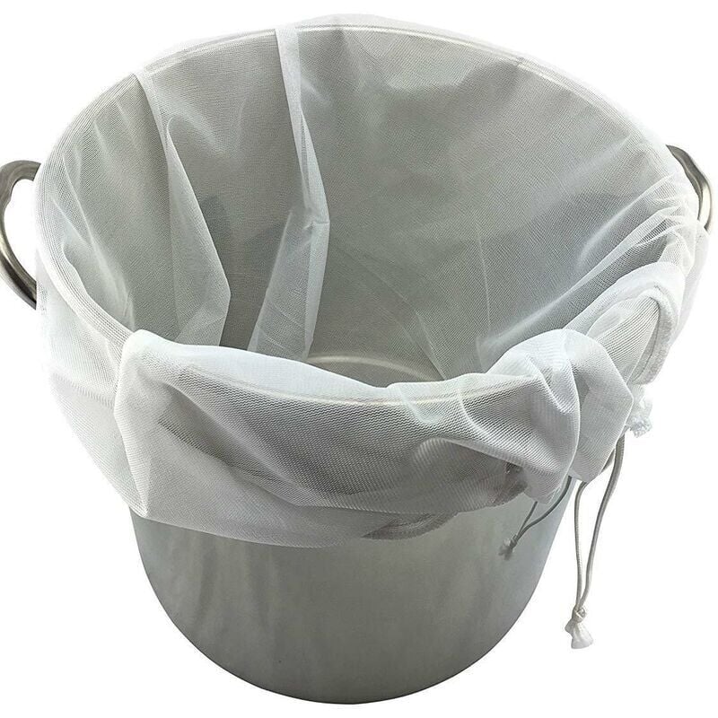 foto del prodotto zvd 2 pack reusable extra large 250 micron fine mesh brew bags for fruit cider, apple, grape, wine, press, drawstring, brew in bag 2 pack 22 26 