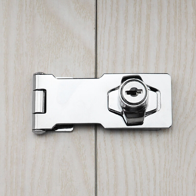 foto del prodotto zvd 2 pairs zinc alloy locking hasps door hasps with padlock and keyring for furniture mailboxes cabinets drawers cupboards