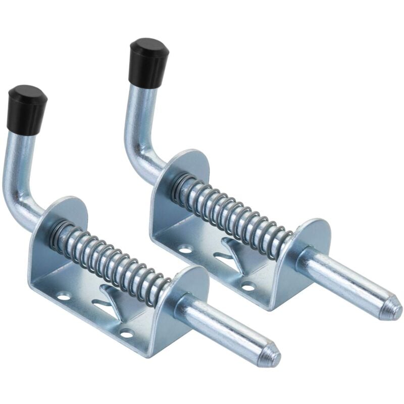 foto del prodotto zvd 2 pcs door bolt, shed door lock, galvanized, bolt 10 x 128mm, rubber grip weatherproof with hanging door bolt sliding doors gates