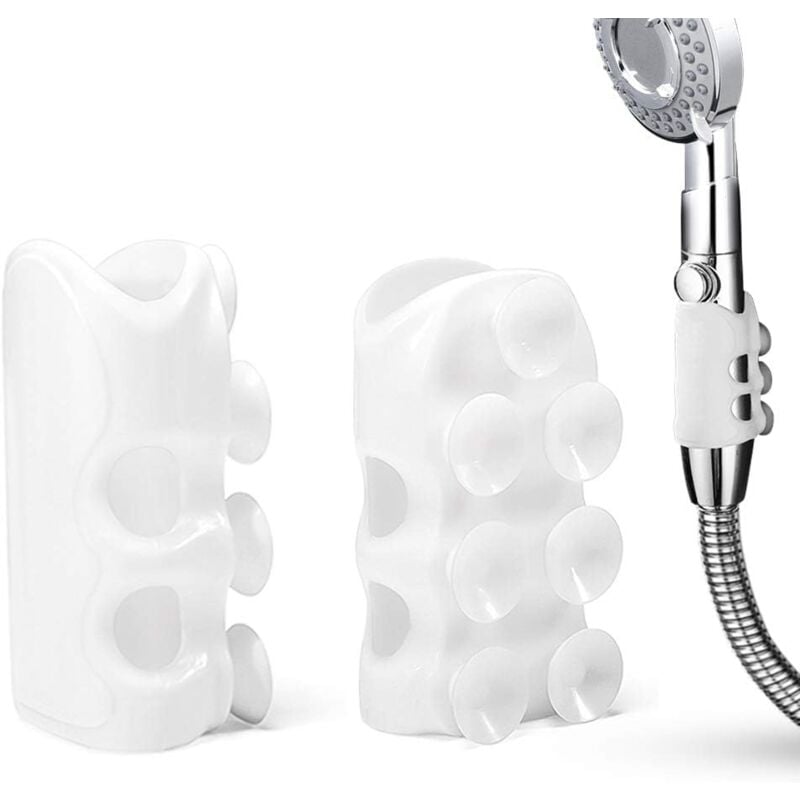 foto del prodotto zvd 2 pcs vacuum suction cup handheld shower holder, no drilling adjustable shower head wall mount detachable with adjustable angle shower