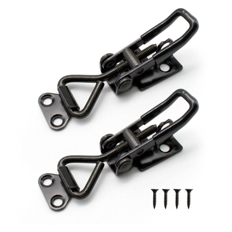 foto del prodotto zvd 2 pieces adjustable toggle clamps, steel latch clip, heavy 100 kg 220 lbs hold buckle ability, for cabinets, suitcases, cupboards