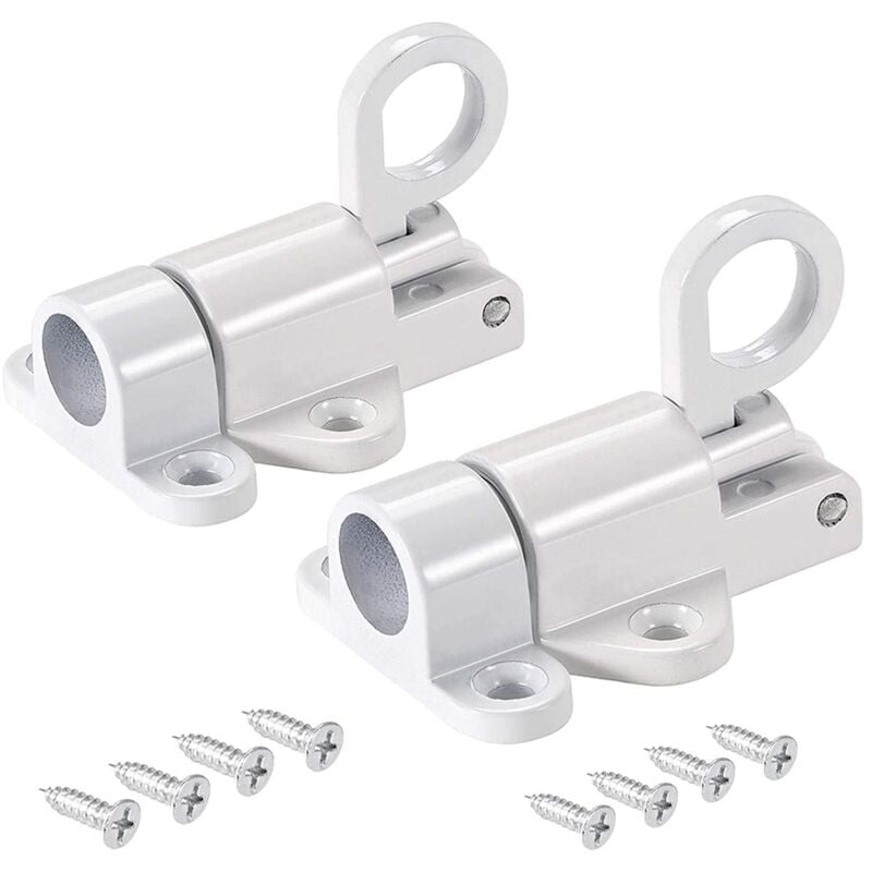 foto del prodotto zvd 2 pieces aluminum latch, bounce latch, spring bounce latch lock latch, for window shed gate toilet bedroom white