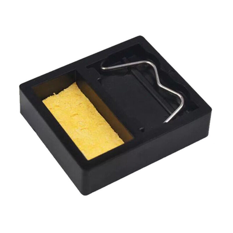 foto del prodotto zvd 2 pieces mini portable soldering iron stand rectangle tiny welding torch holder with soldering sponge to clean and support soldering iron tip