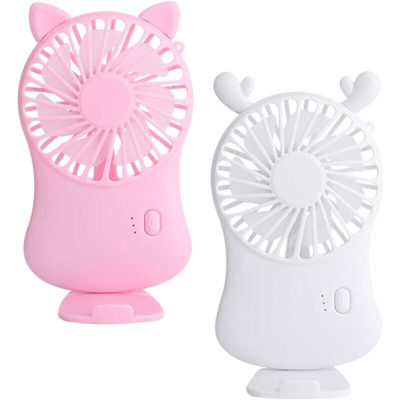 foto del prodotto zvd 2 pieces portable fan, mini table fan, quiet portable fan 3 speed adjustable usb handheld handle for outdoor camping office room
