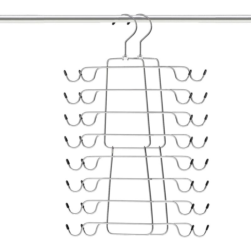 foto del prodotto zvd 2 pieces space saving, folding metal clothes rack, tank top hangers, closet organizer for hangers, multi layer magic hangers, stainless steel