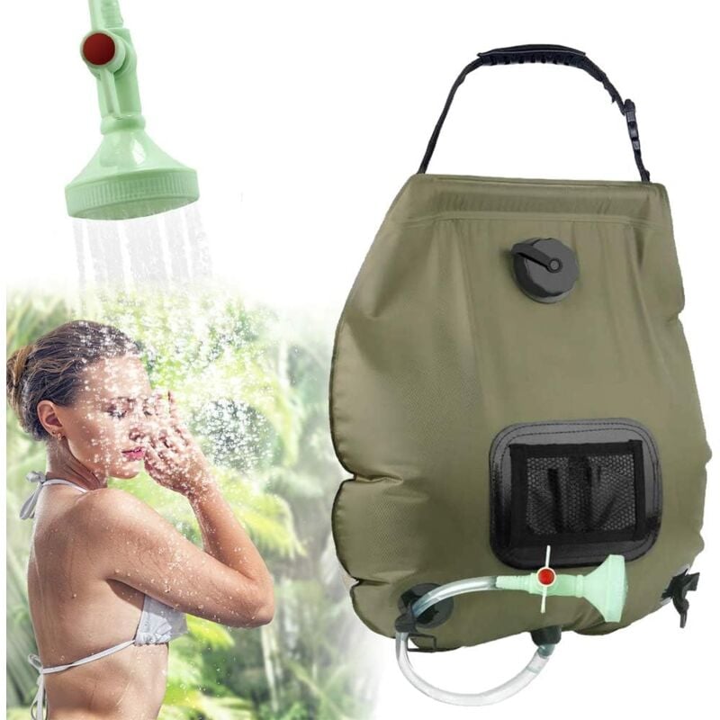 foto del prodotto zvd 20l solar shower bag, camping solar shower bag,outdoor with flexible switchable shower head hose