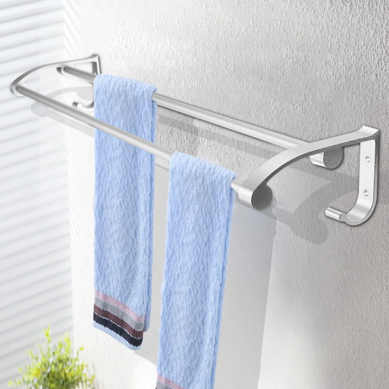 foto del prodotto zvd 23 inch double rail towel rack towel rack towel rack with hook hanger wall mounted bath accessory
