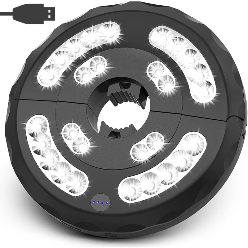 foto del prodotto zvd 28 led luce per ombrellone ricaricabile 3 modalit luce per ombrellone per campeggio, patio, spiaggia bianco 