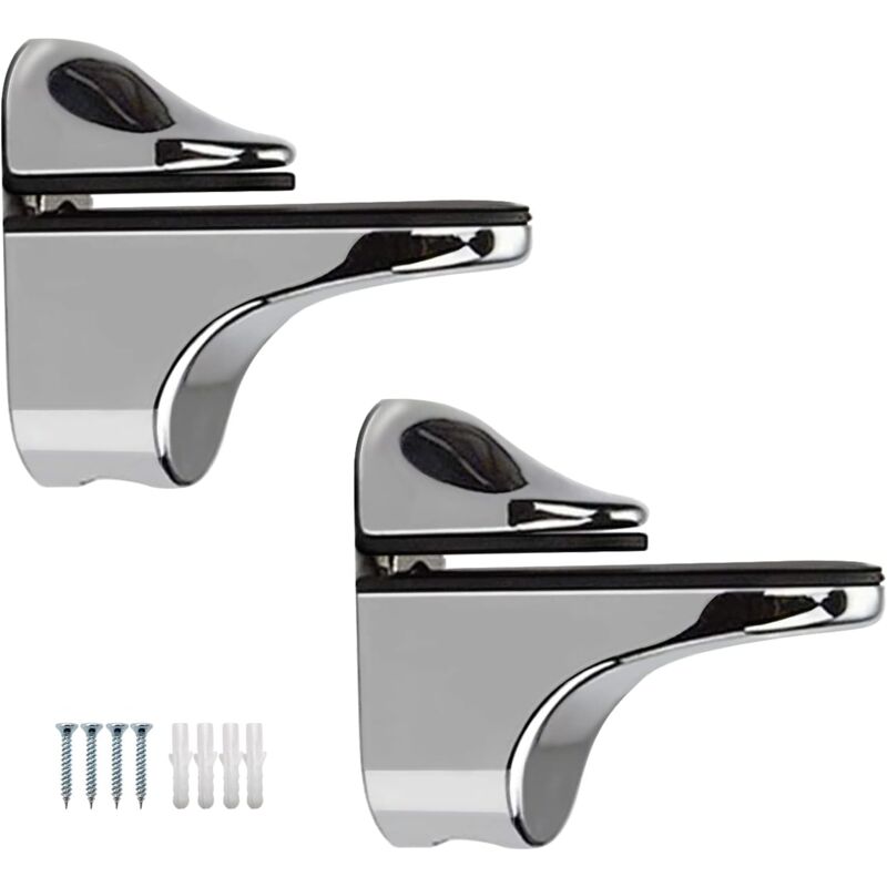 foto del prodotto zvd 2pcs adjustable glass shelf bracket to support 5 22mm thick wood glass shelves