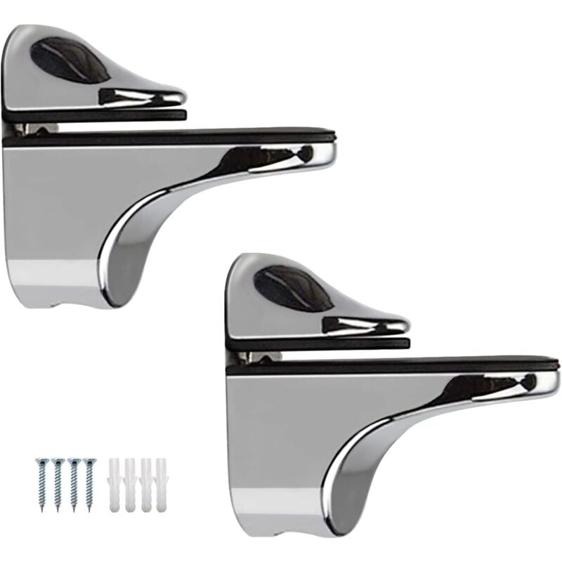 foto del prodotto zvd 2pcs adjustable glass shelf bracket to support 5 22mm thick wood glass shelves