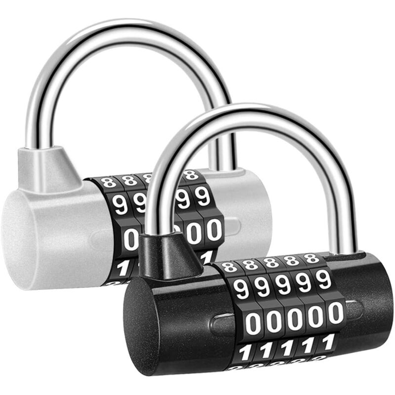 foto del prodotto zvd 2pcs combination padlock 5 digits safety padlock for outdoor gym school shed bicycle suitcase locker luggage backpack storage toolbox cabinets
