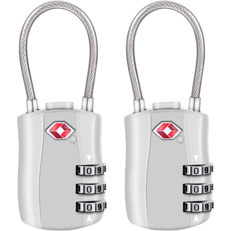 foto del prodotto zvd 2pcs luggage lock, 3 digit security padlock, combination padlock, luggage bag combination lock